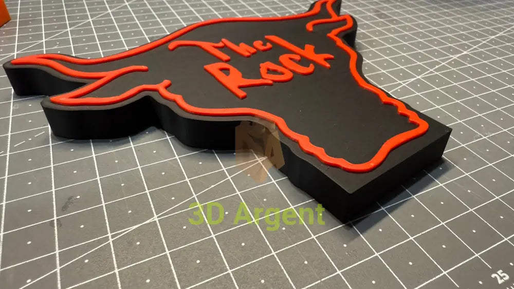 The Rock Bull Logo WWE - 3D Printed Sign Stand Collectables:Science Fiction Collectables:Other Science Fiction Items