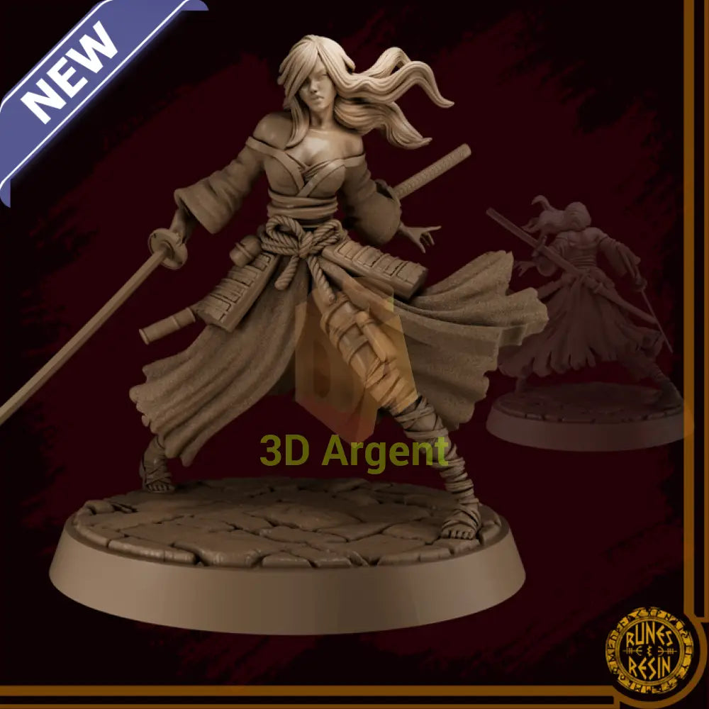 Tomoe Kurosaki - Samurai Shenanigans - Runes & Resin 75mm Miniature - Toys & Games:Wargames &
