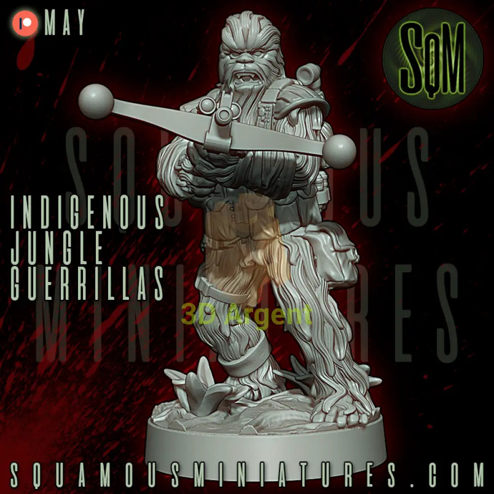 Wookiee Indigenous Jungle Guerrillas Star Wars Legion compatible 3D Resin Miniatures Squamous Toys & Games:Wargames &