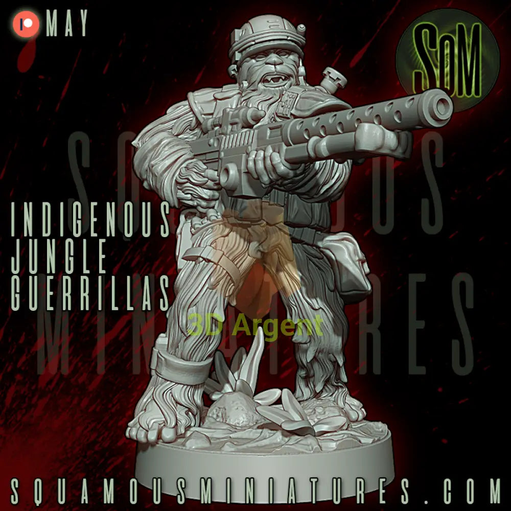 Wookiee Indigenous Jungle Guerrillas Star Wars Legion compatible 3D Resin Miniatures Squamous Toys & Games:Wargames &