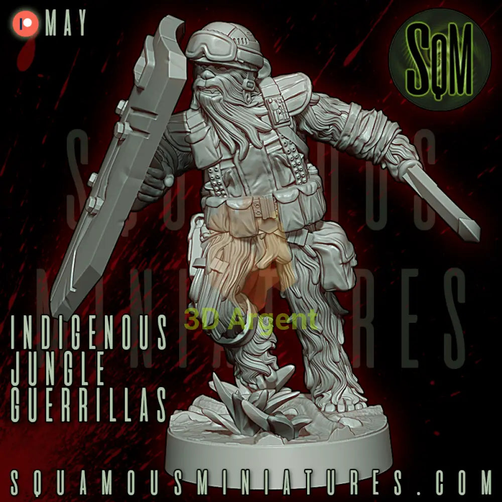 Wookiee Indigenous Jungle Guerrillas Star Wars Legion compatible 3D Resin Miniatures Squamous Toys & Games:Wargames &