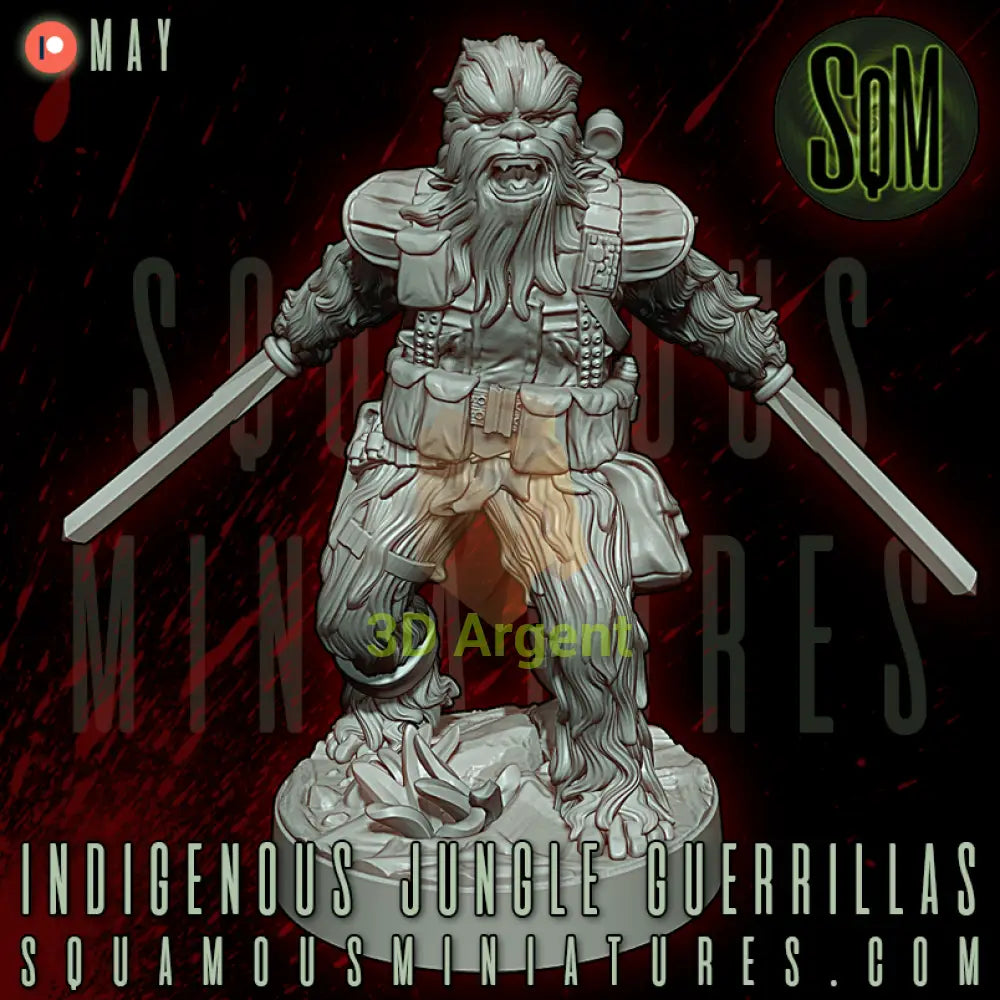 Wookiee Indigenous Jungle Guerrillas Star Wars Legion compatible 3D Resin Miniatures Squamous Toys & Games:Wargames &