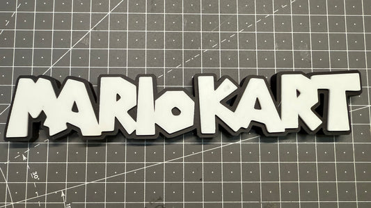 MarioKart Logo - 3D Printed Sign Stand