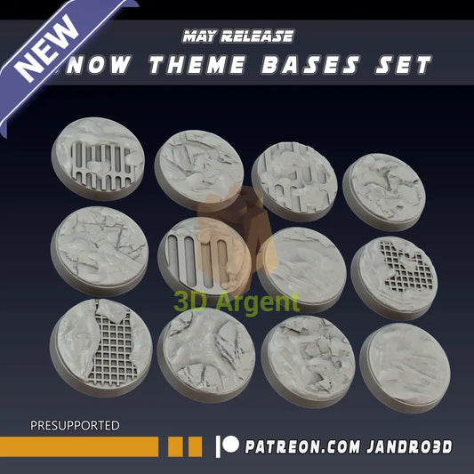 12 Snow themed bases Star Wars Legion 3D Printed Resin Jandro Toys & Games:Wargames & Role-Playing:Star Wars