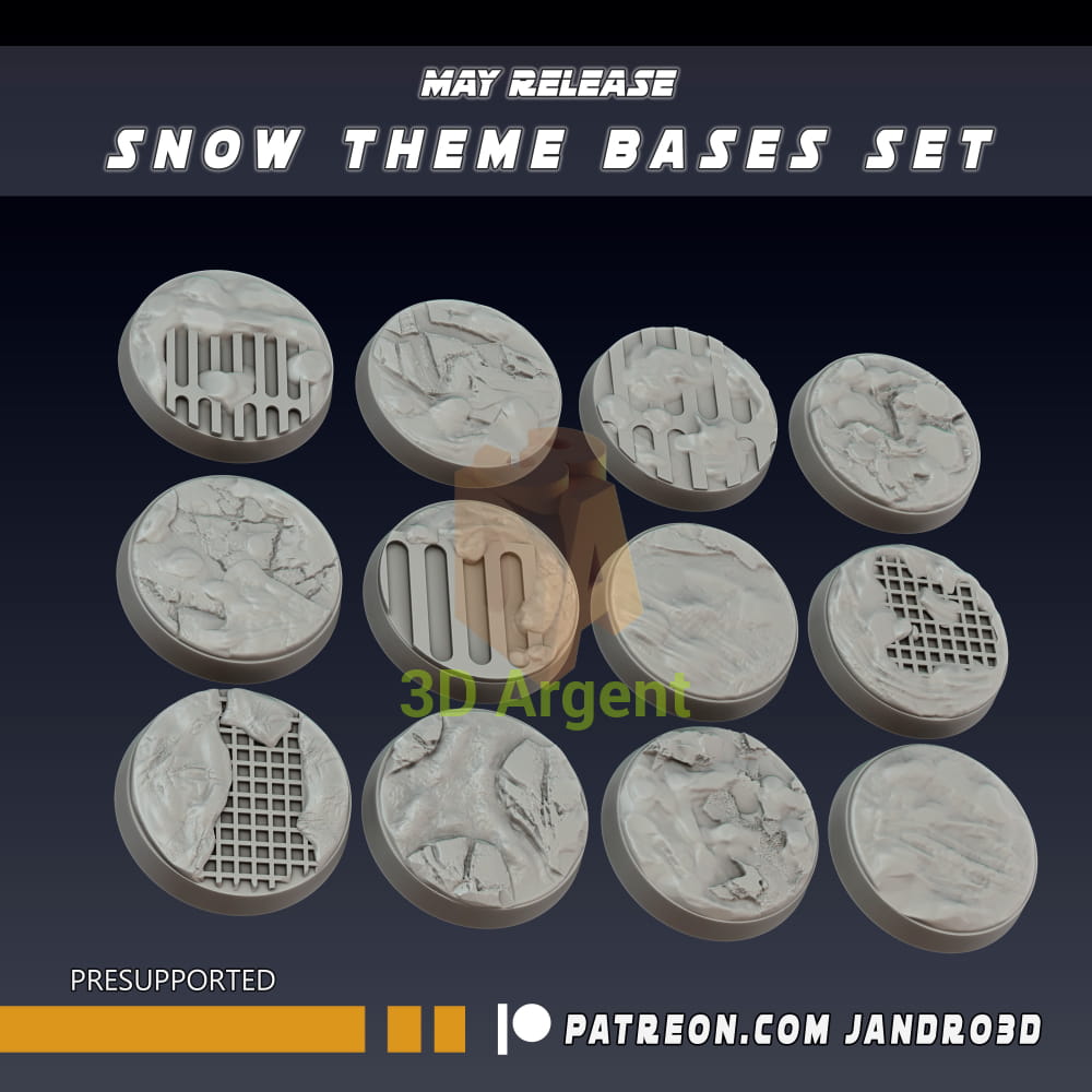 12 Snow themed bases Star Wars Legion 3D Printed Resin Jandro Toys & Games:Wargames & Role-Playing:Star Wars