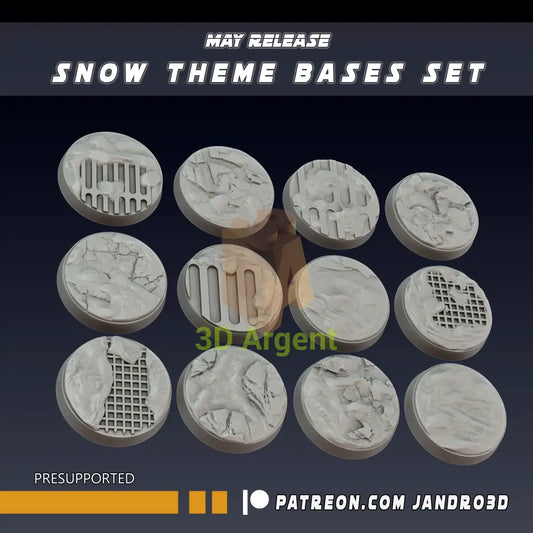 12 Snow themed bases Star Wars Legion 3D Printed Resin Jandro Toys & Games:Wargames & Role-Playing:Star Wars