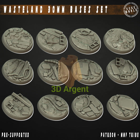 12 Wasteland 30mm Bases – 3D Printed Resin Nuke World Miniatures Toys & Games:Wargames & Role-Playing:Star Wars