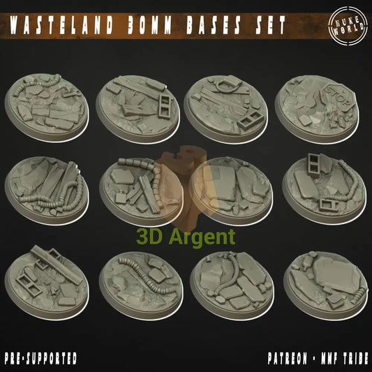 12 Wasteland 30mm Bases – 3D Printed Resin Nuke World Miniatures Toys & Games:Wargames & Role-Playing:Star Wars