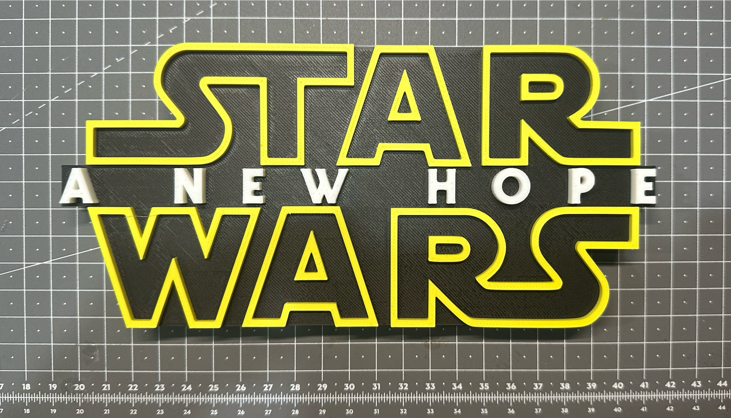 Star Wars A New Hope sign - 3D Printed Sign Stand