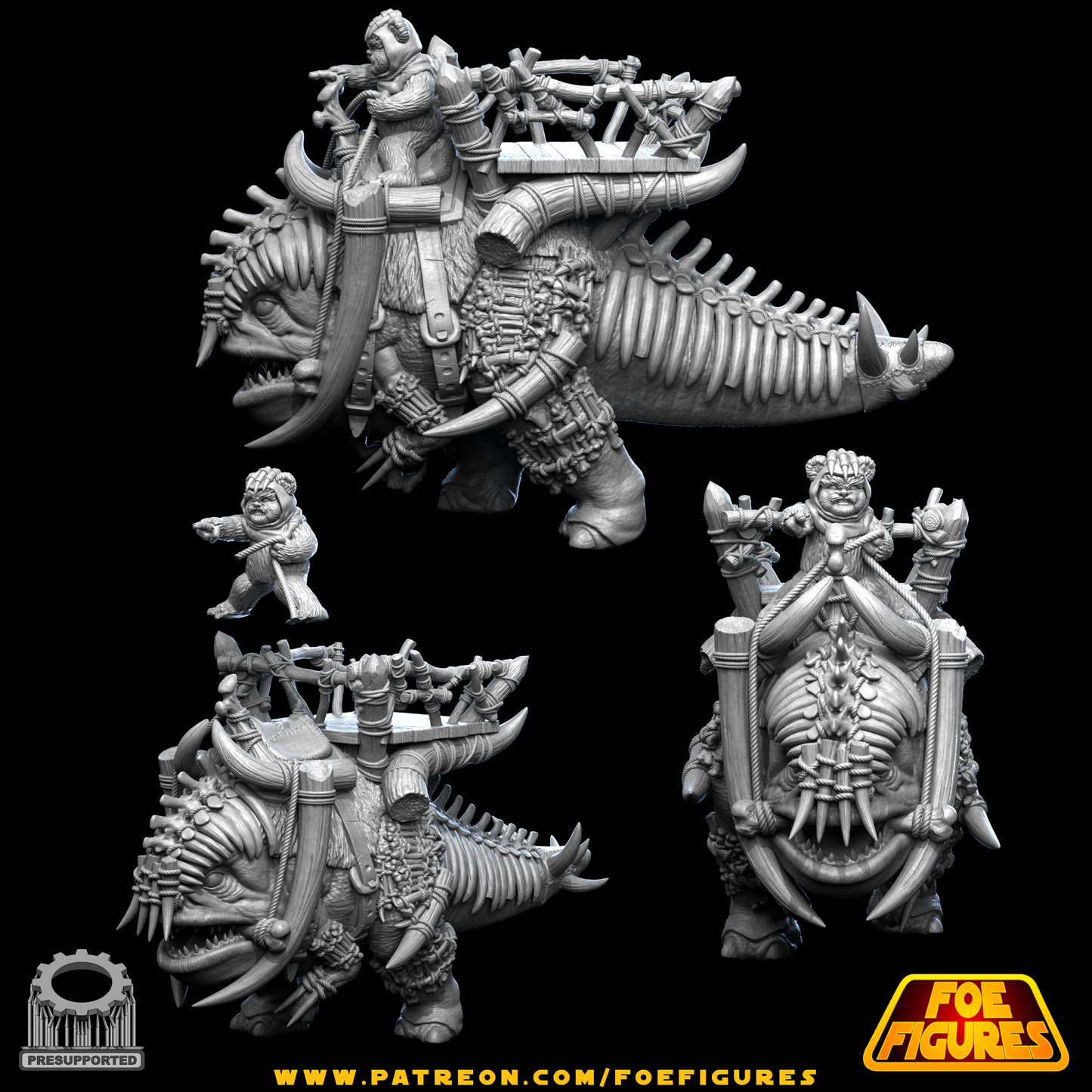 Battle Blurg Ewok - Star Wars Legion compatible 3D Printed Resin Miniatures Foe