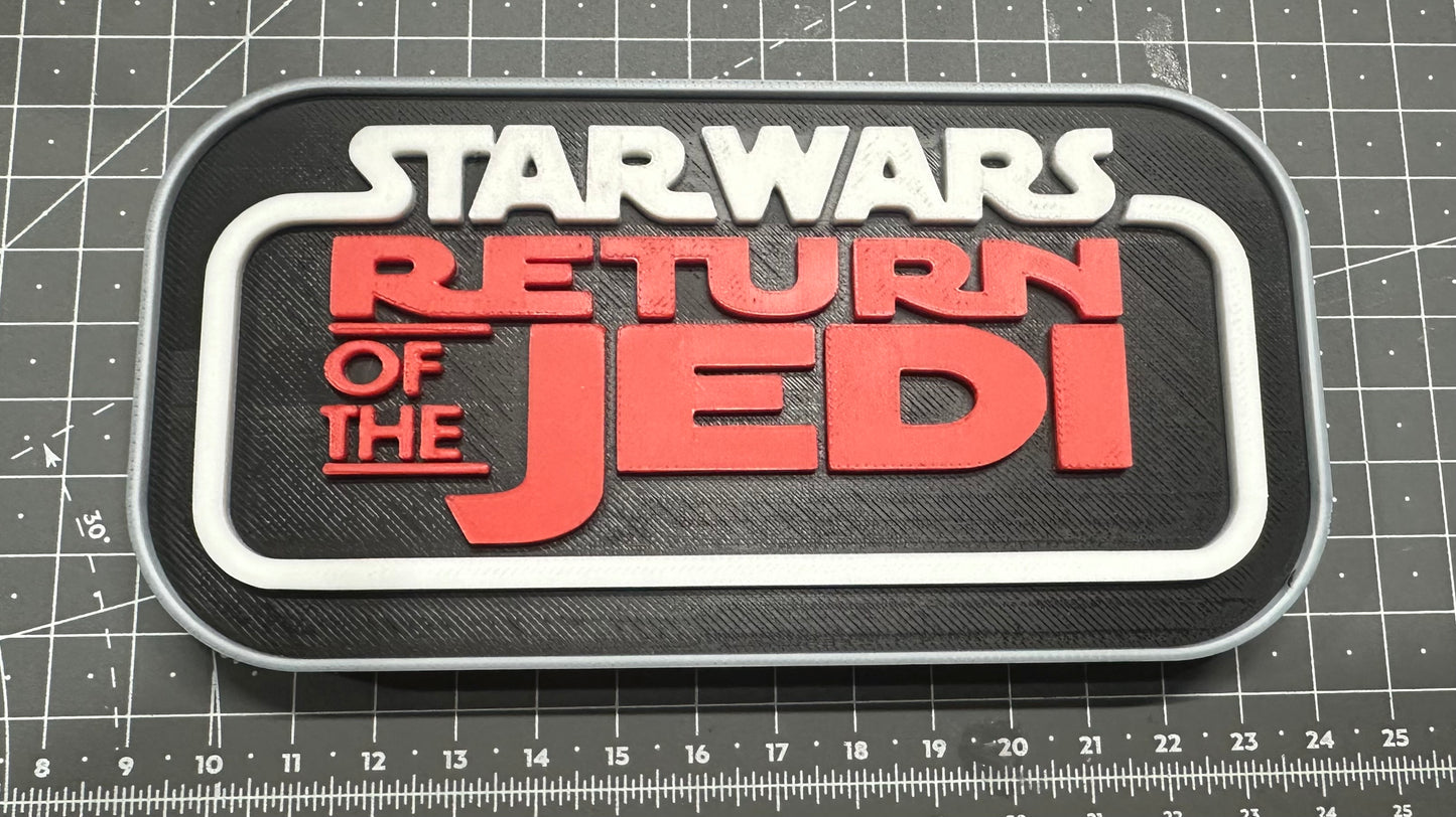 Return of the Jedi Star Wars sign ROTJ - 3D Printed Sign Stand