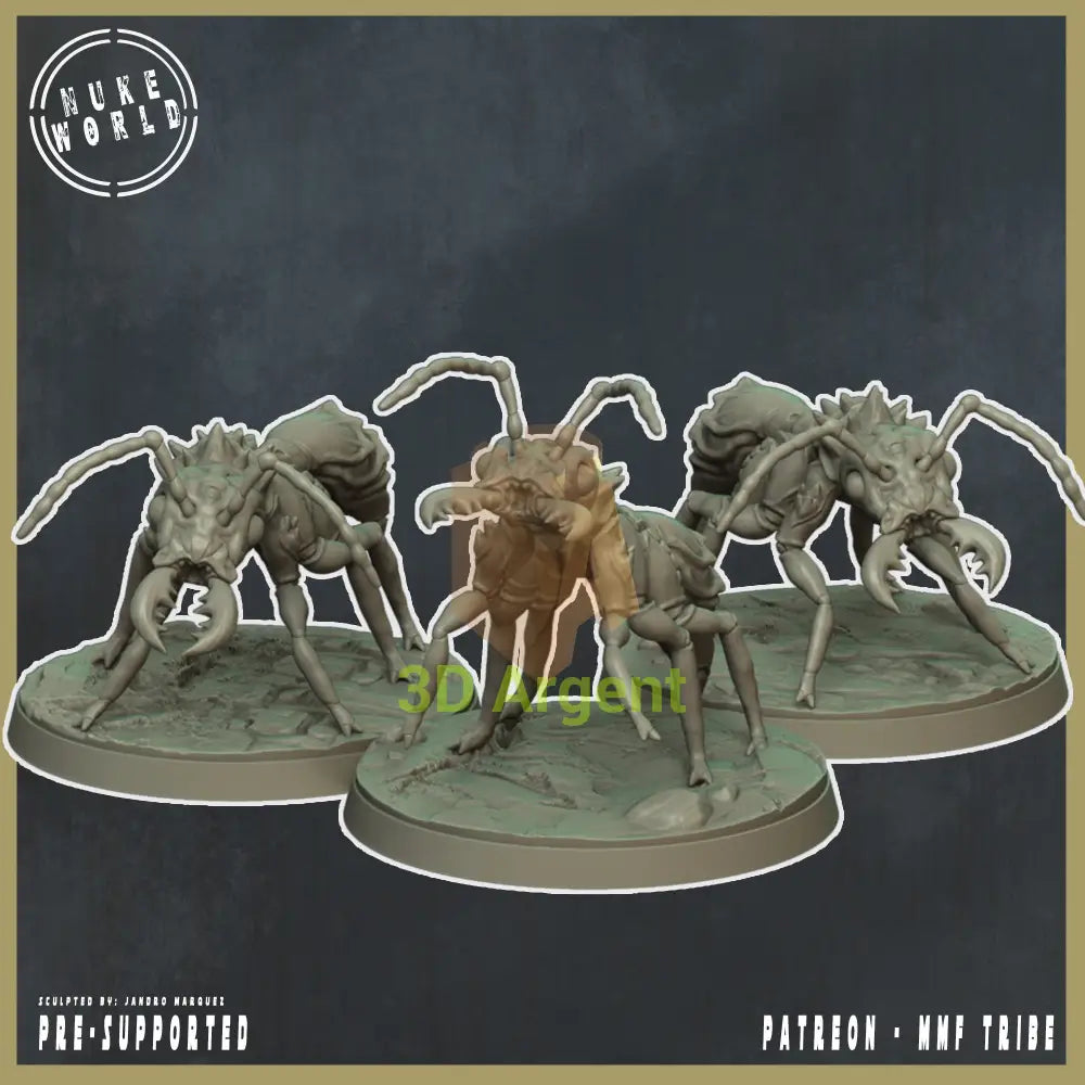 3 Giant Ant Creatures – 3D Printed Resin Miniatures Nuke World Toys & Games:Wargames & Role-Playing:Star Wars