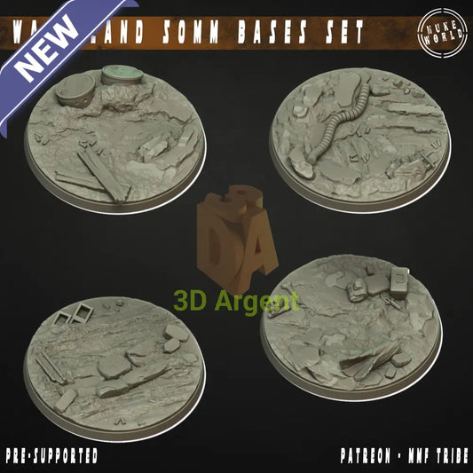 4 Wasteland 50mm Bases – 3D Printed Resin Nuke World Miniatures Toys & Games:Wargames & Role-Playing:Star Wars