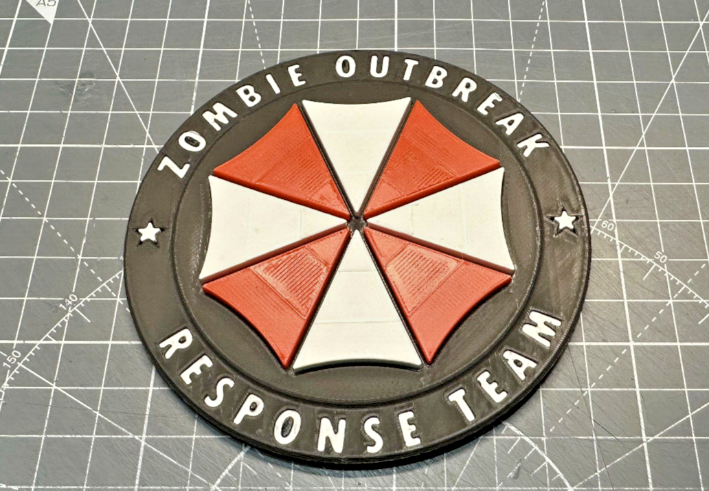 Resident Evil Umbrella Zombie Outbreak Response Team - 3D Printed Sign Stand