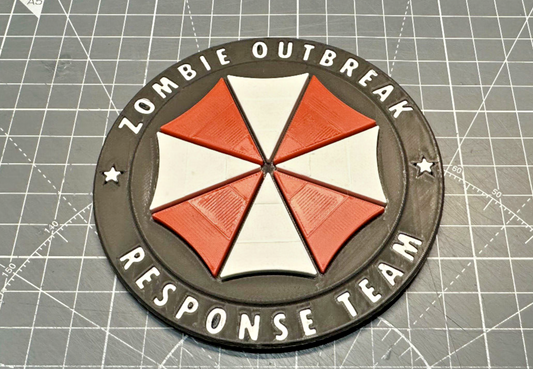 Resident Evil Umbrella Zombie Outbreak Response Team - 3D Printed Sign Stand