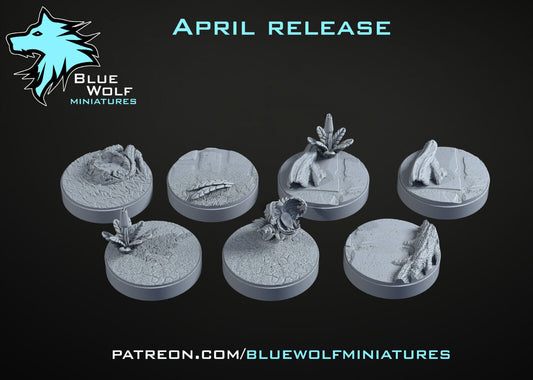 7 Jungle 2 themed - Star Wars Legion compatible 3D Printed Resin BlueWolf Bases