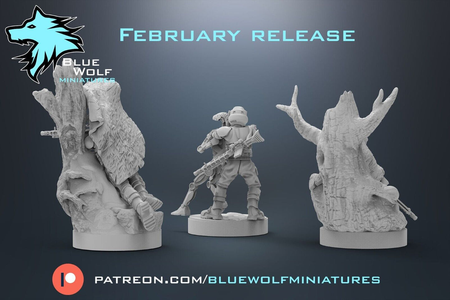 Clone Scout Sniper 3 poses Star Wars Legion 3D Printed Resin BlueWolf Miniatures