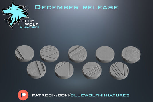 9 Snow Planet themed Star Wars Legion compatible 3D Printed Resin BlueWolf Bases