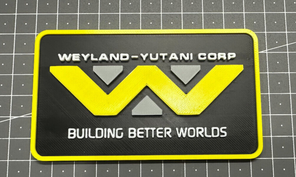 Weyland Yutani Corp Logo Aliens - 3D Printed Sign Stand