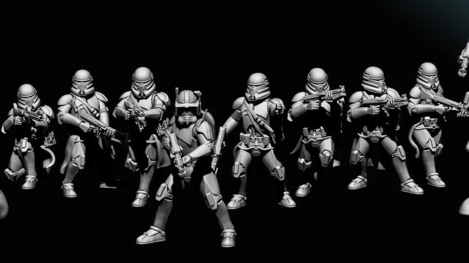 Airbourne Clone Troopers- Star Wars Legion 3D Printed Resin BlueWolf Miniatures