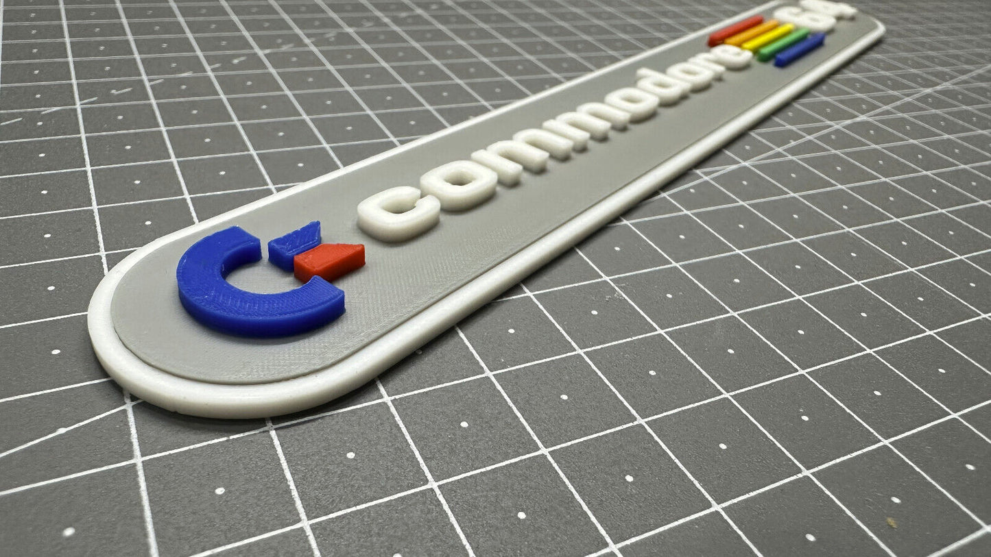 Commodore 64 Logo - 3D Printed Sign Stand