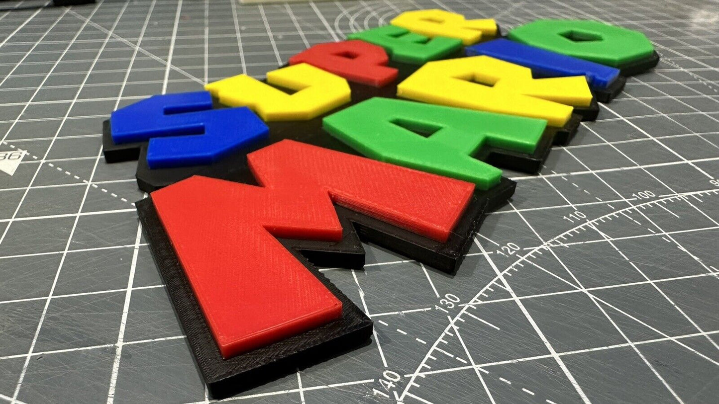 Super Mario - 3D Printed Sign Stand Retro