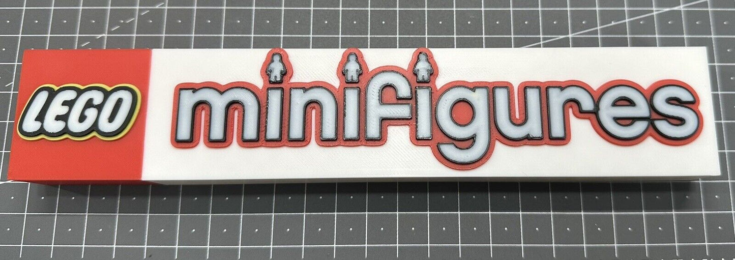 Lego Minifigures Logo - 3D Printed Sign Stand