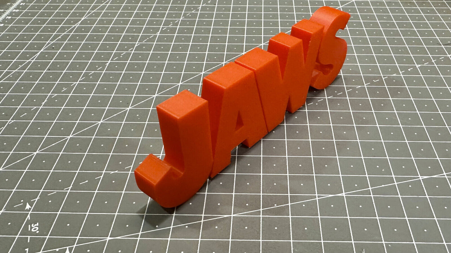 JAWS  Logo - Movie Retro 3D Printed Sign Stand