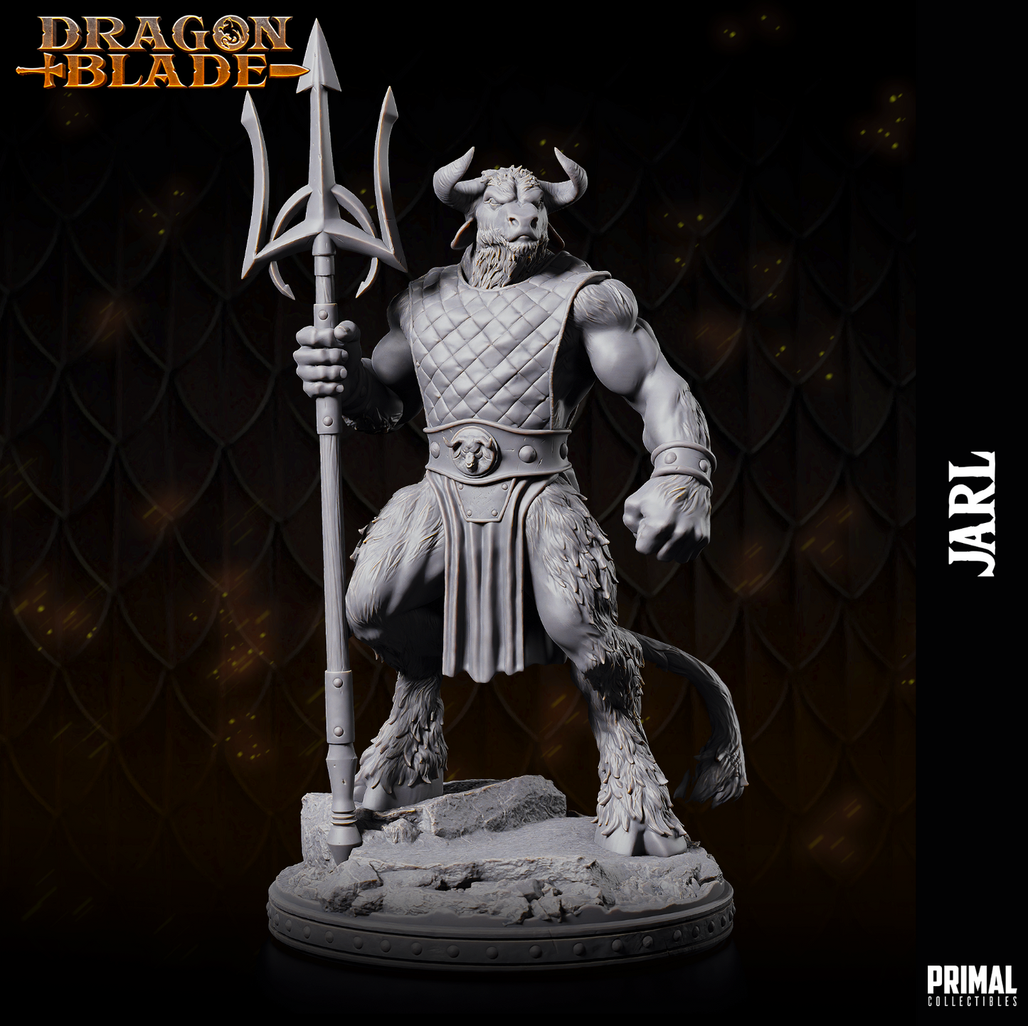 Minotaur Jarl Trident Fantasy compatible D&D DragonLance Miniatures Primal