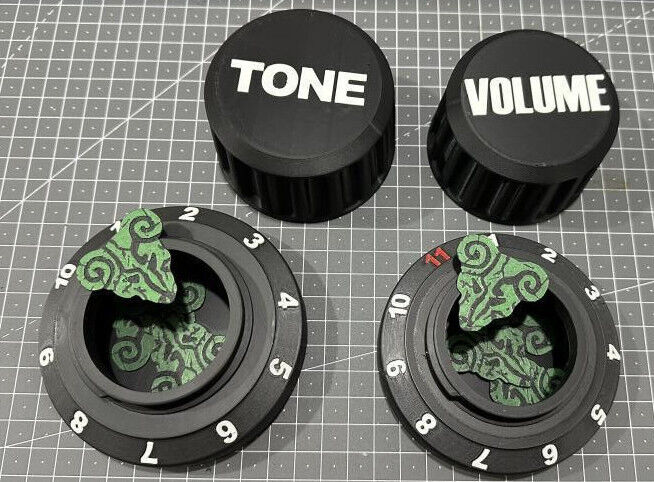 Guitar Pick Storage 3D Printed - Volume or Tone Dial Container Holder