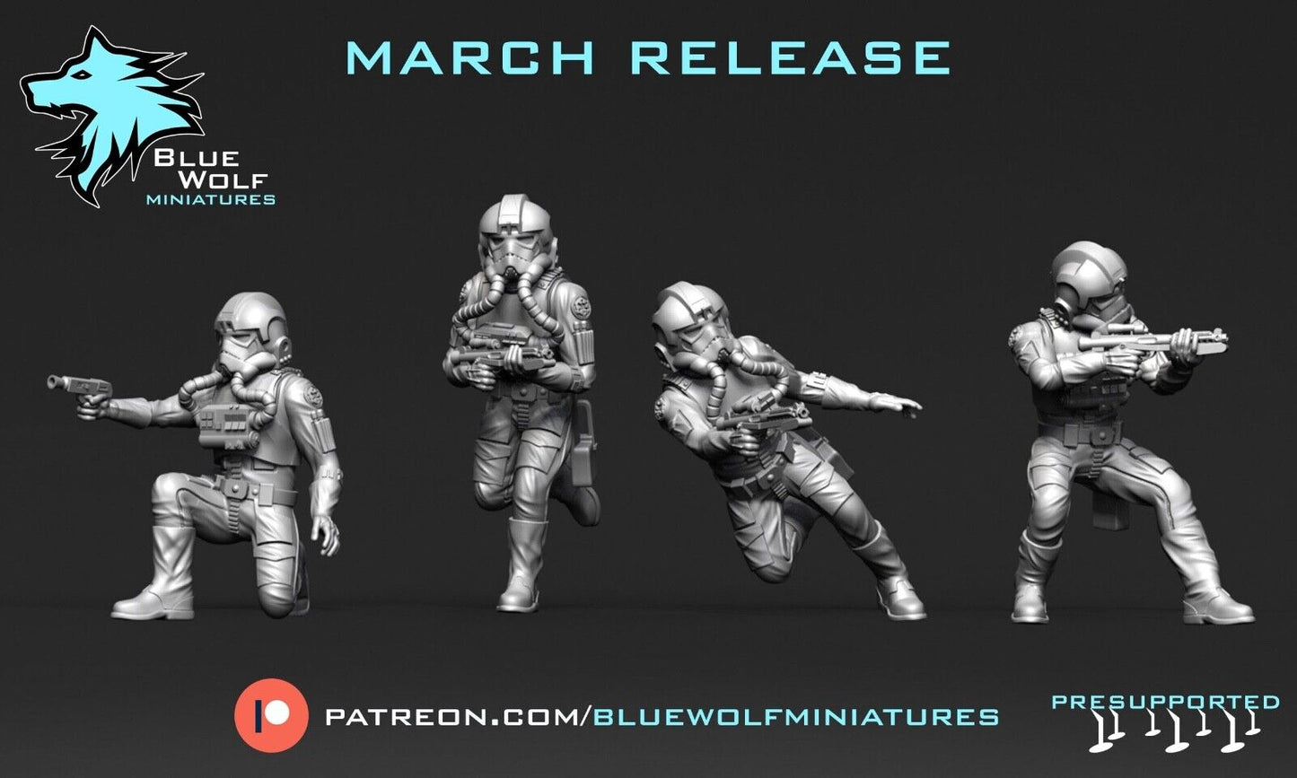 Imperial Tie Pilots Star Wars Legion 3D Printed Resin BlueWolf Miniatures