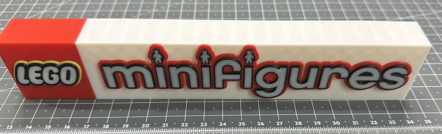 Lego Minifigures Logo - 3D Printed Sign Stand