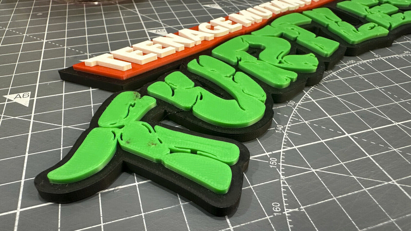 Teenage Mutant Ninja Turtles Sign TMNT - 3D Printed Sign Stand