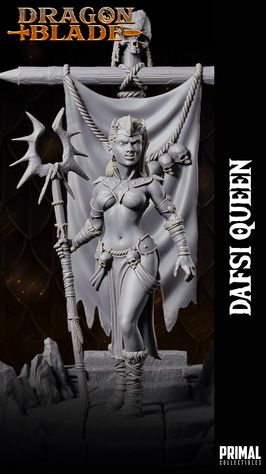 Goblin Queen Dafsi Fantasy compatible D&D DragonLance Miniatures Primal