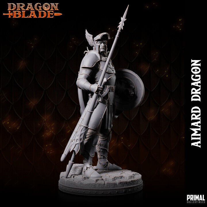 Fighter - Aimard Dragon - Fantasy compatible D&D DragonLance Miniatures Primal