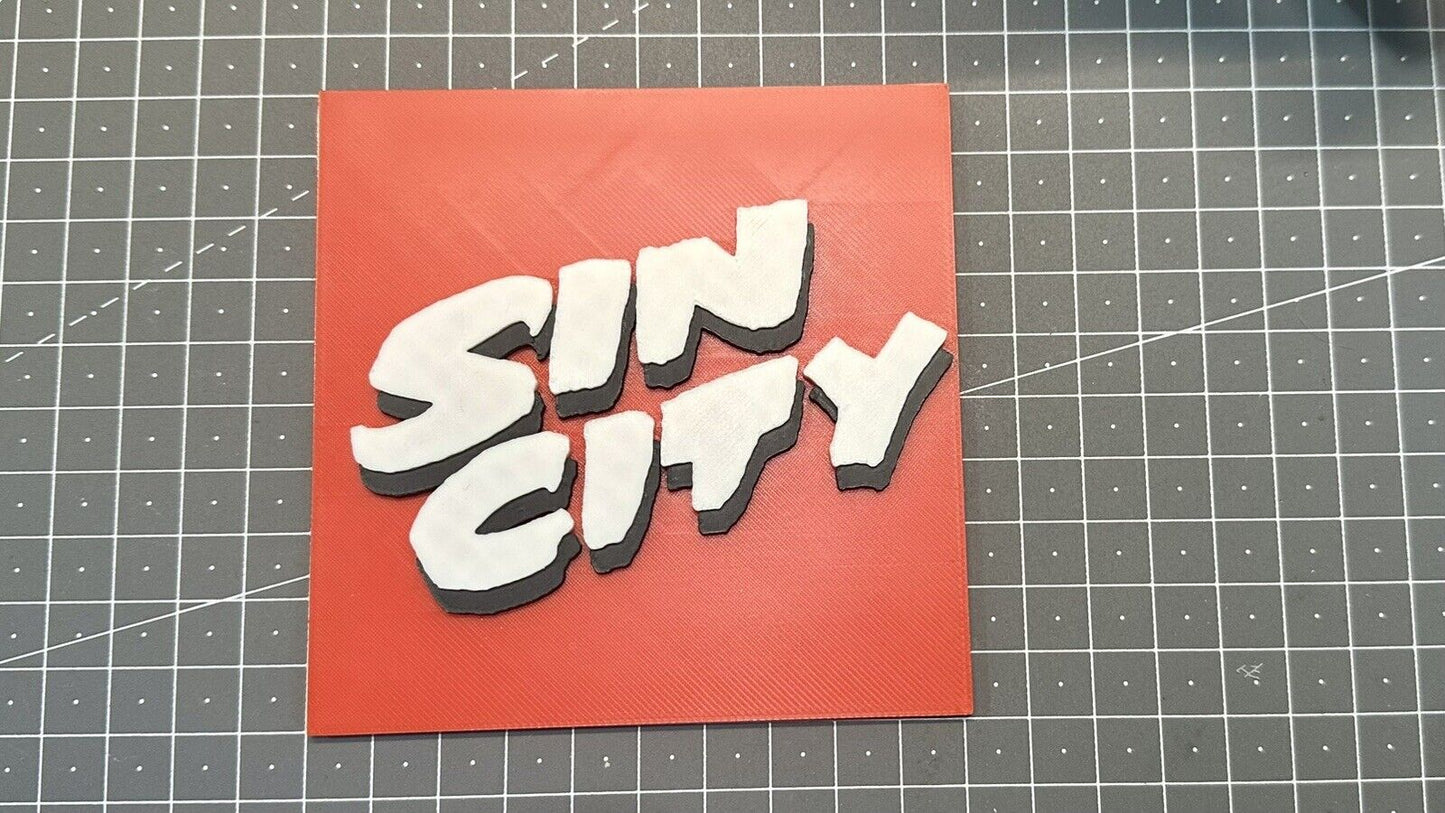 Sin City Logo - 3D Printed Sign Stand