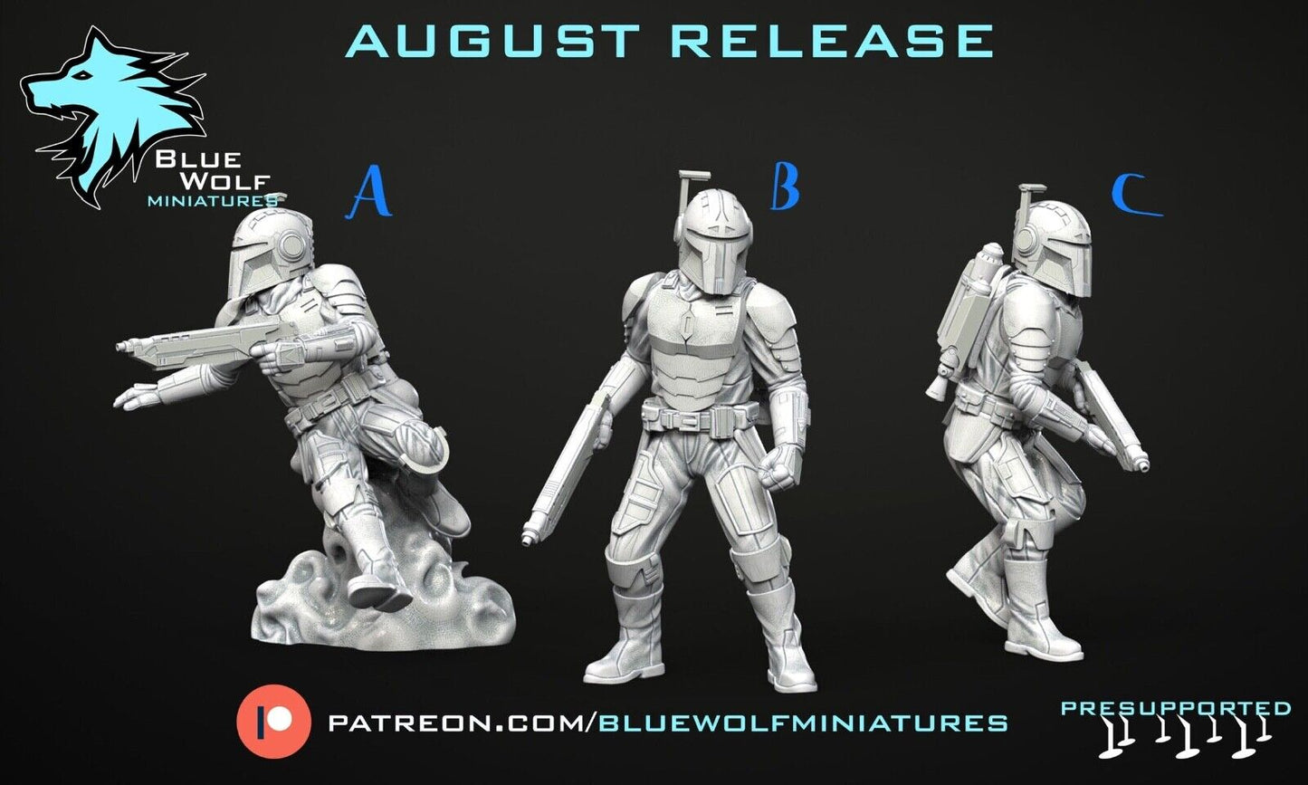 Mandalorians 15 poses - Star Wars Legion 3D Printed Resin BlueWolf Miniatures