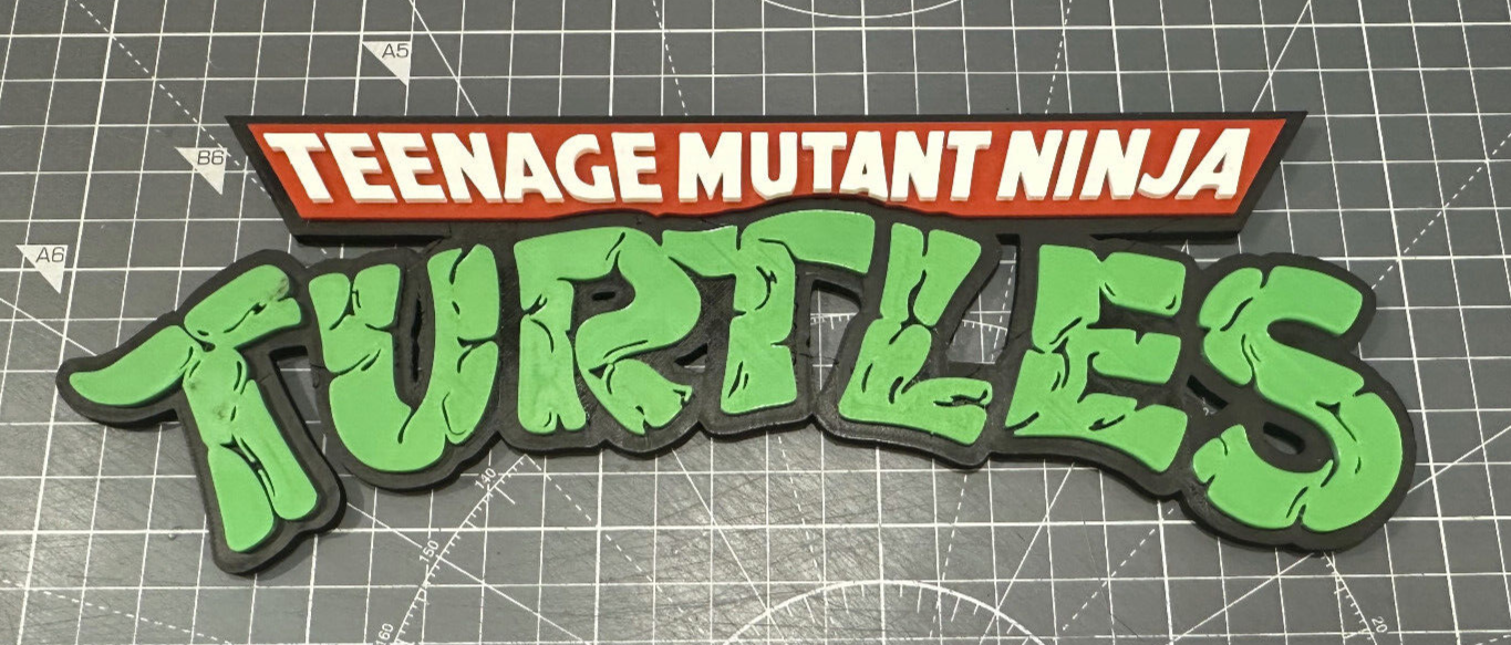 Teenage Mutant Ninja Turtles Sign TMNT - 3D Printed Sign Stand