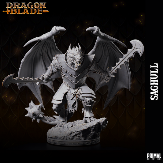 Draconian Saghull Fantasy compatible D&D DragonLance Miniatures Primal