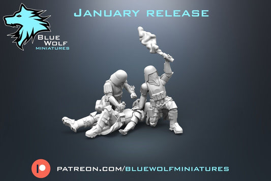 Galactic Marine Medic Team Star Wars Legion 3D Printed Resin BlueWolf Miniature