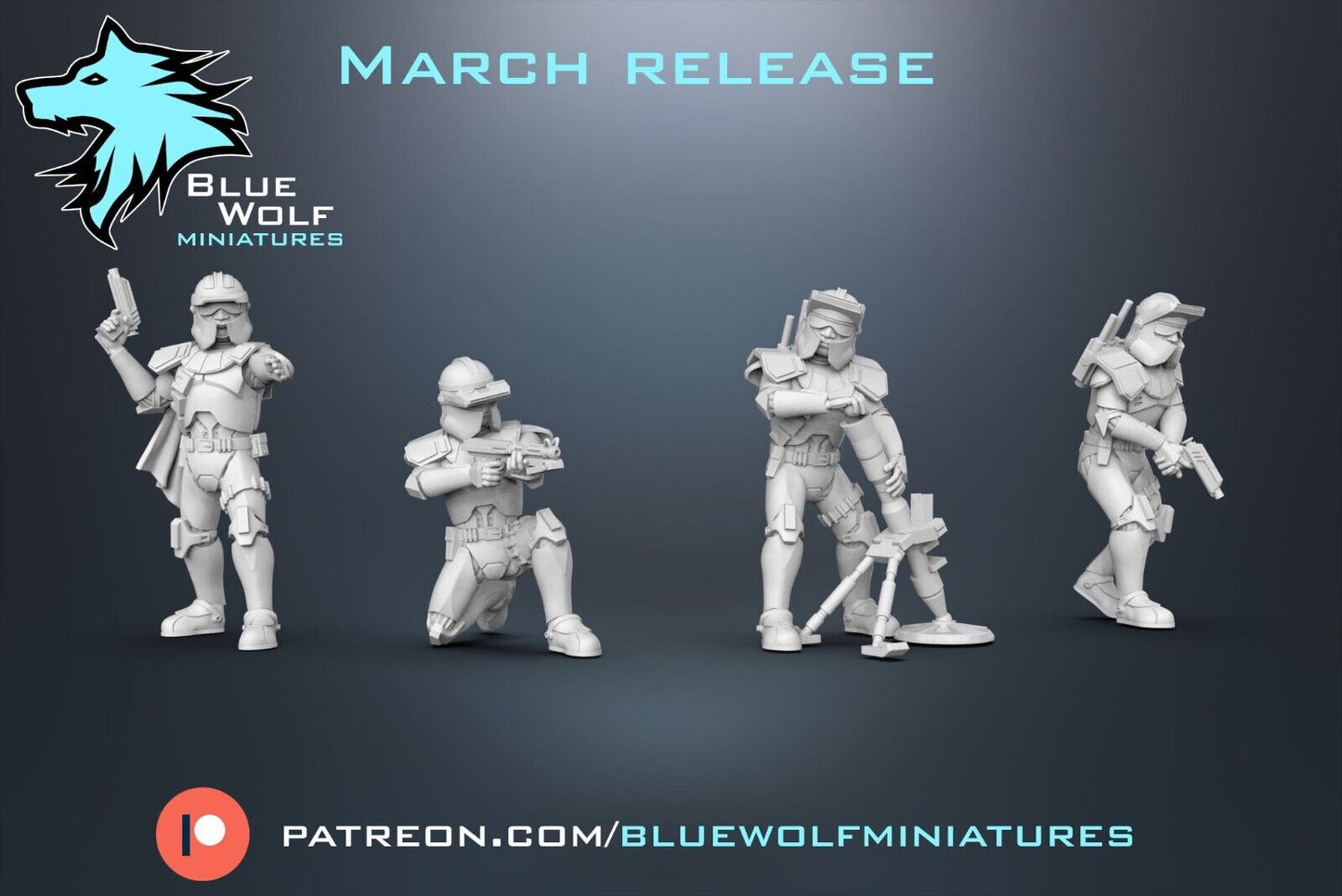 ARF Clone Specialists - Star Wars Legion 3D Printed Resin BlueWolf Miniatures