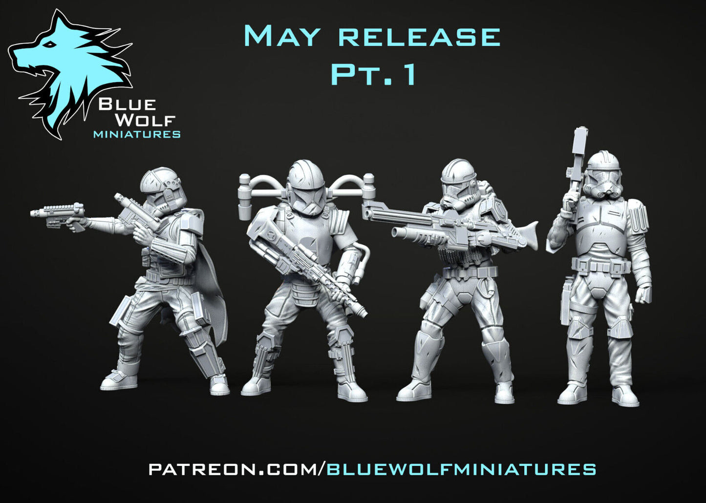 Clone Remnant Troopers Star Wars Legion 3D Printed Resin BlueWolf Miniatures