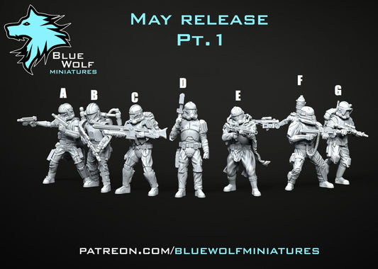 Clone Remnant Troopers Star Wars Legion 3D Printed Resin BlueWolf Miniatures