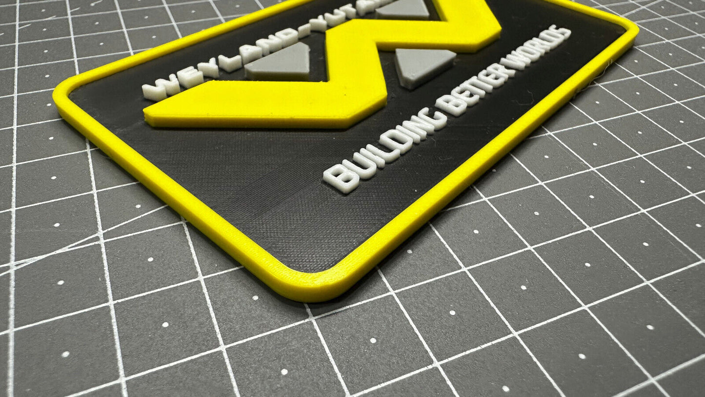 Weyland Yutani Corp Logo Aliens - 3D Printed Sign Stand