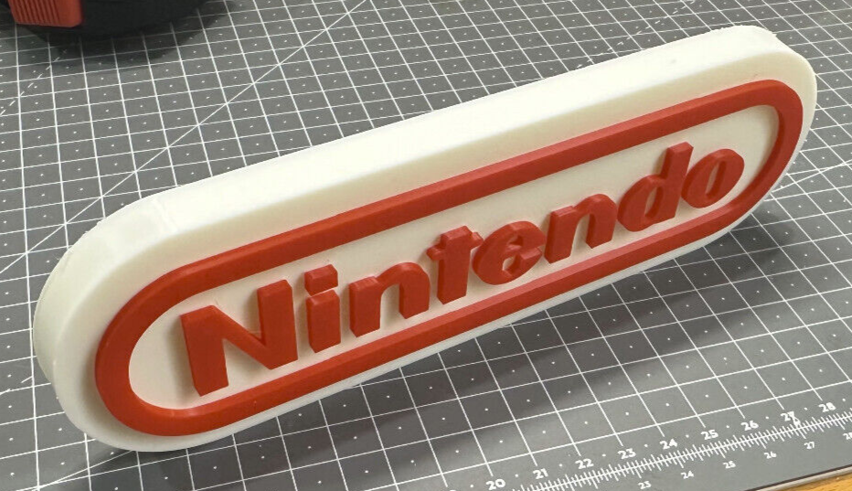 Nintendo - 3D Printed Sign Stand Retro