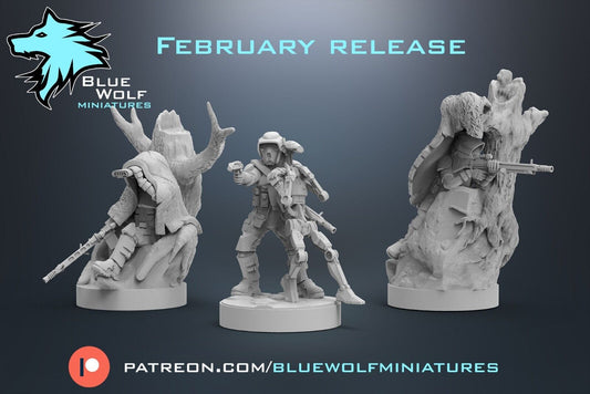 Clone Scout Sniper 3 poses Star Wars Legion 3D Printed Resin BlueWolf Miniatures