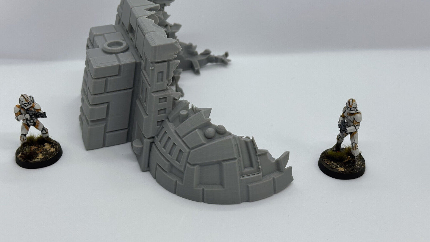 StarShip Wreckage Terrain Space Grimdark W40K D&D scifi 28mm wargame