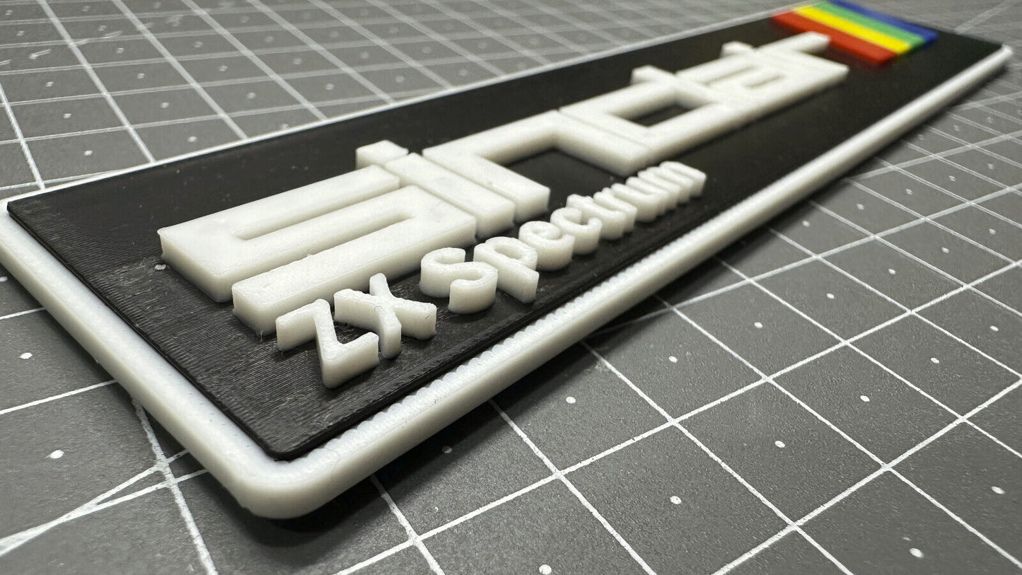 Sinclair ZX Spectrum Logo - 3D Printed Sign Stand