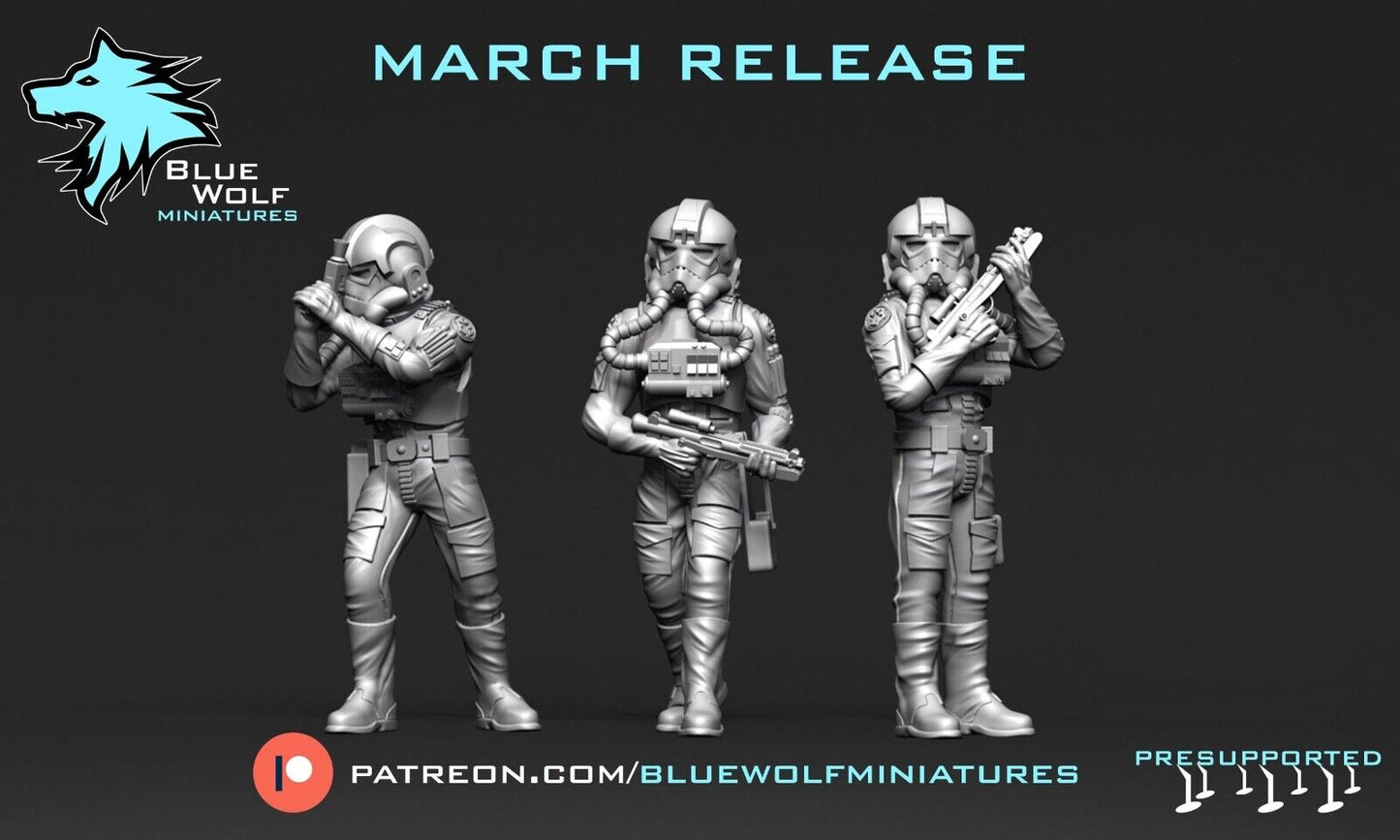 Imperial Tie Pilots Star Wars Legion 3D Printed Resin BlueWolf Miniatures