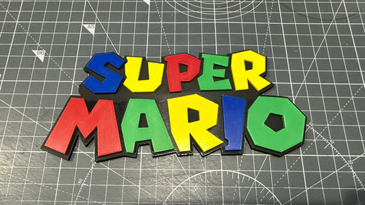 Super Mario - 3D Printed Sign Stand Retro